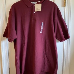 Men’s New XL short sleeve, John Ashford polo shirt. Burgundy.